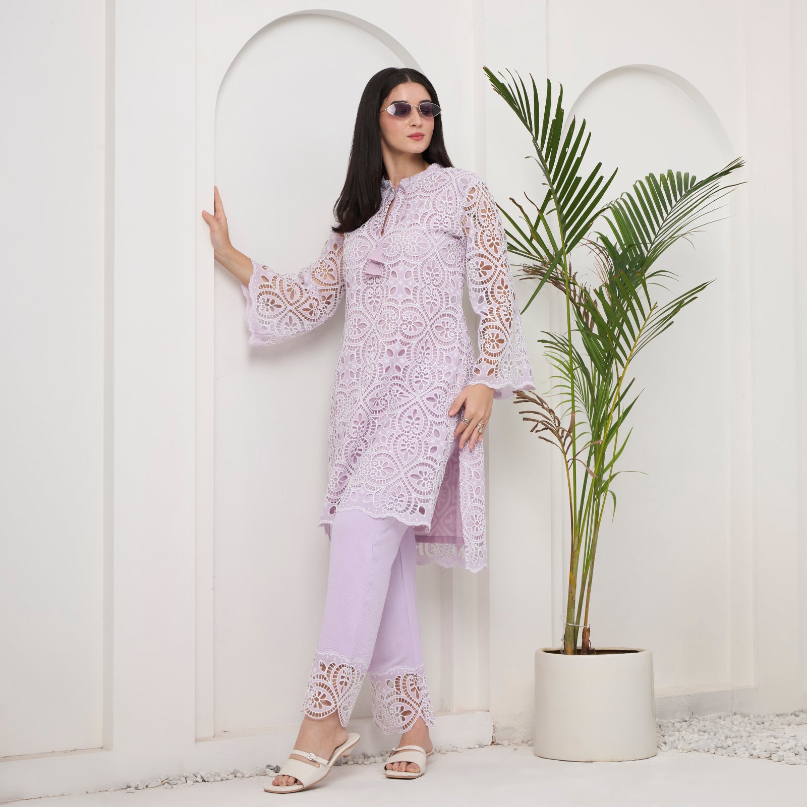 Lavender cutwork KP set with bag