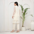 Creamy white cutwork KP set with bag