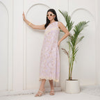 Lavender lace one shoulder dress with bag