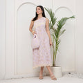 Lavender lace one shoulder dress with bag