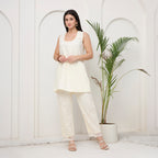 Creamy white cutwork KP set with bag