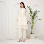 Creamy white cutwork KP set with bag