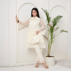 Creamy white cutwork KP set with bag