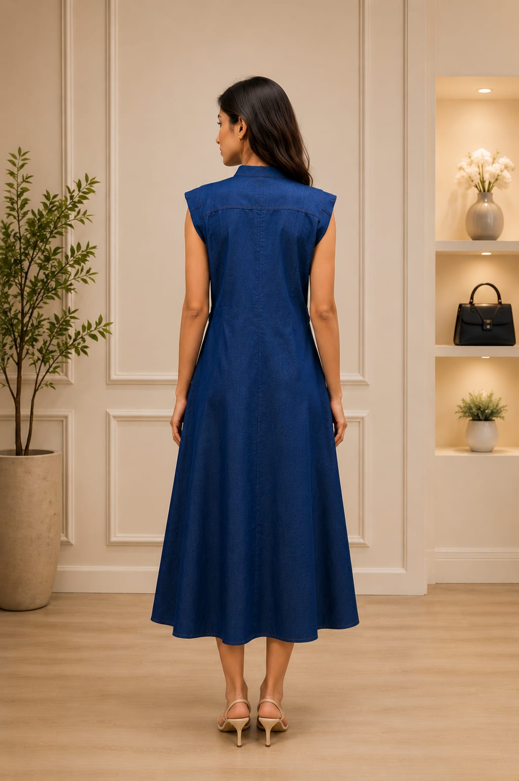 Dark blue denim dress