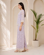 Lavender floral lace coord set