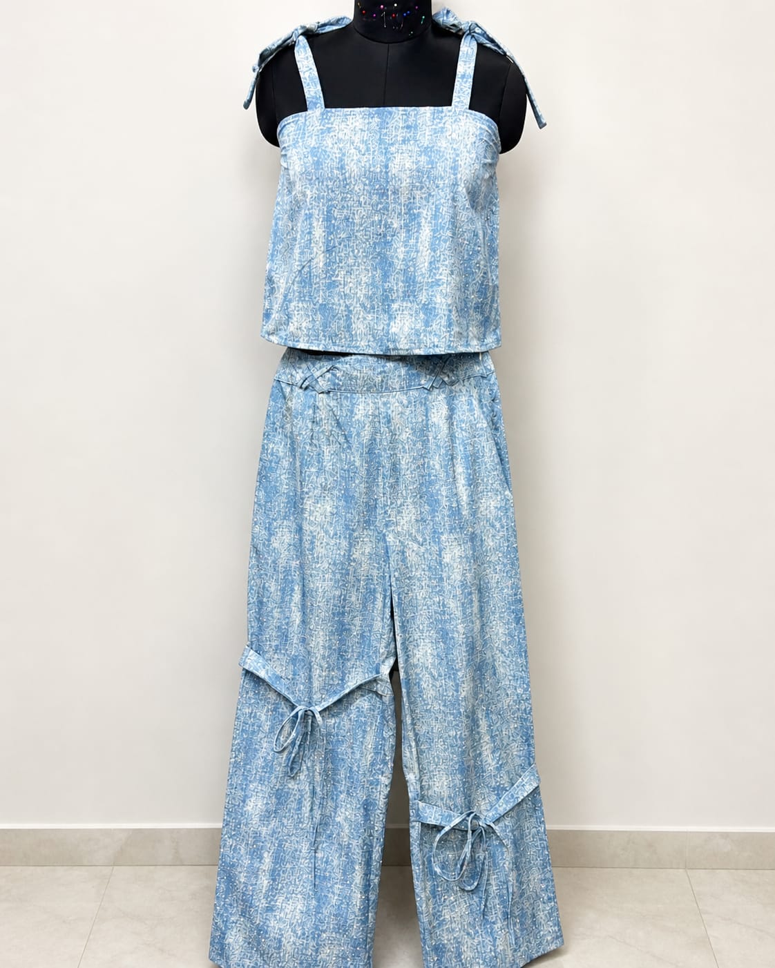 Swarovski stones denim coord set