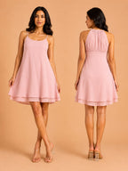 Peach halter dress