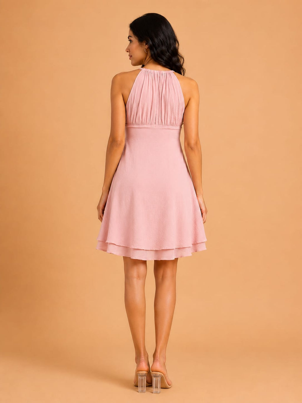 Peach halter dress
