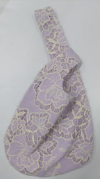 Lavender lace one shoulder dress with bag