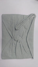 Sage green one shoulder maxi dress with bag