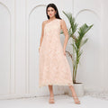Lavender lace one shoulder dress with bag
